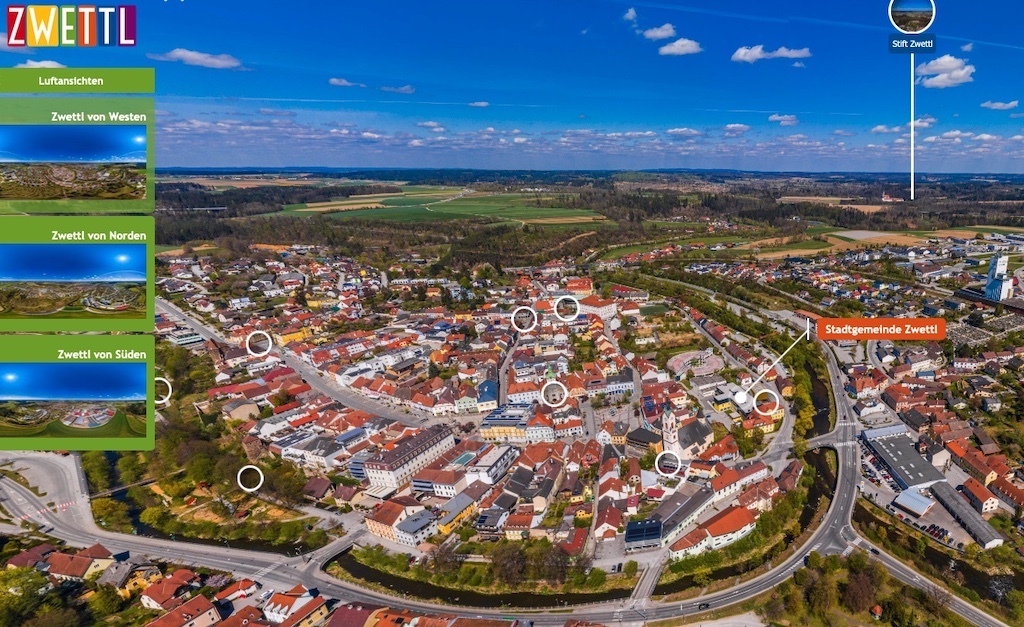 Panorama Stadtplan Zwettl